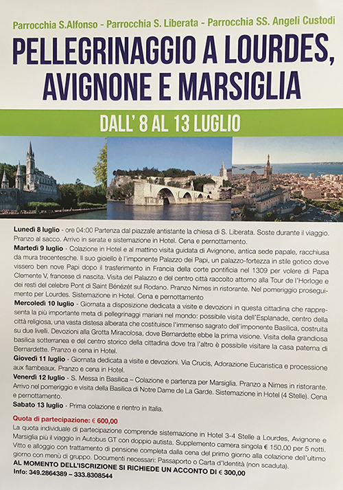 Pellegrinaggio Loudes 2019