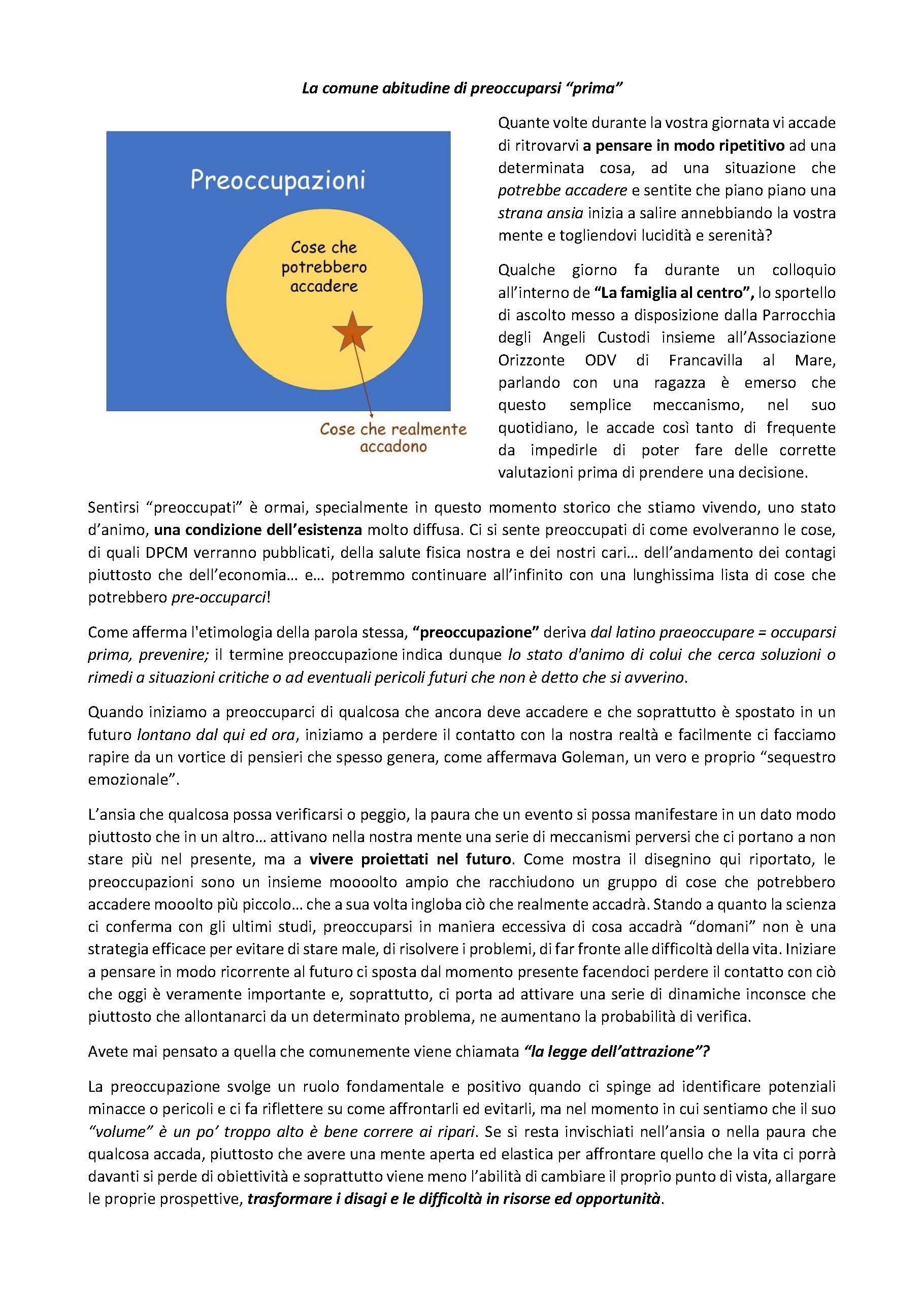 La comune abitudine di preoccuparsi Pagina 1