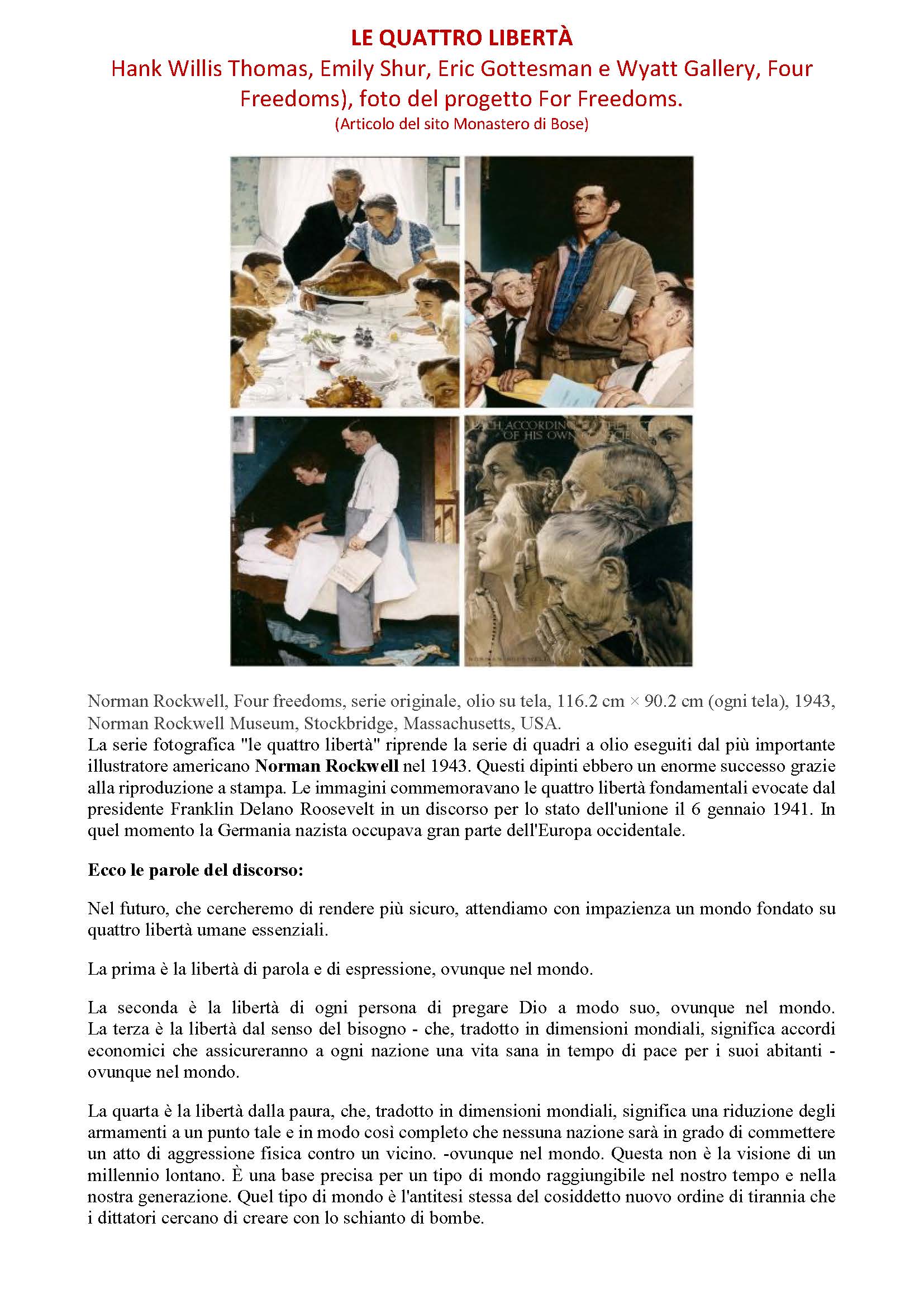 LE QUATTRO LIBERTÀ Pagina 1
