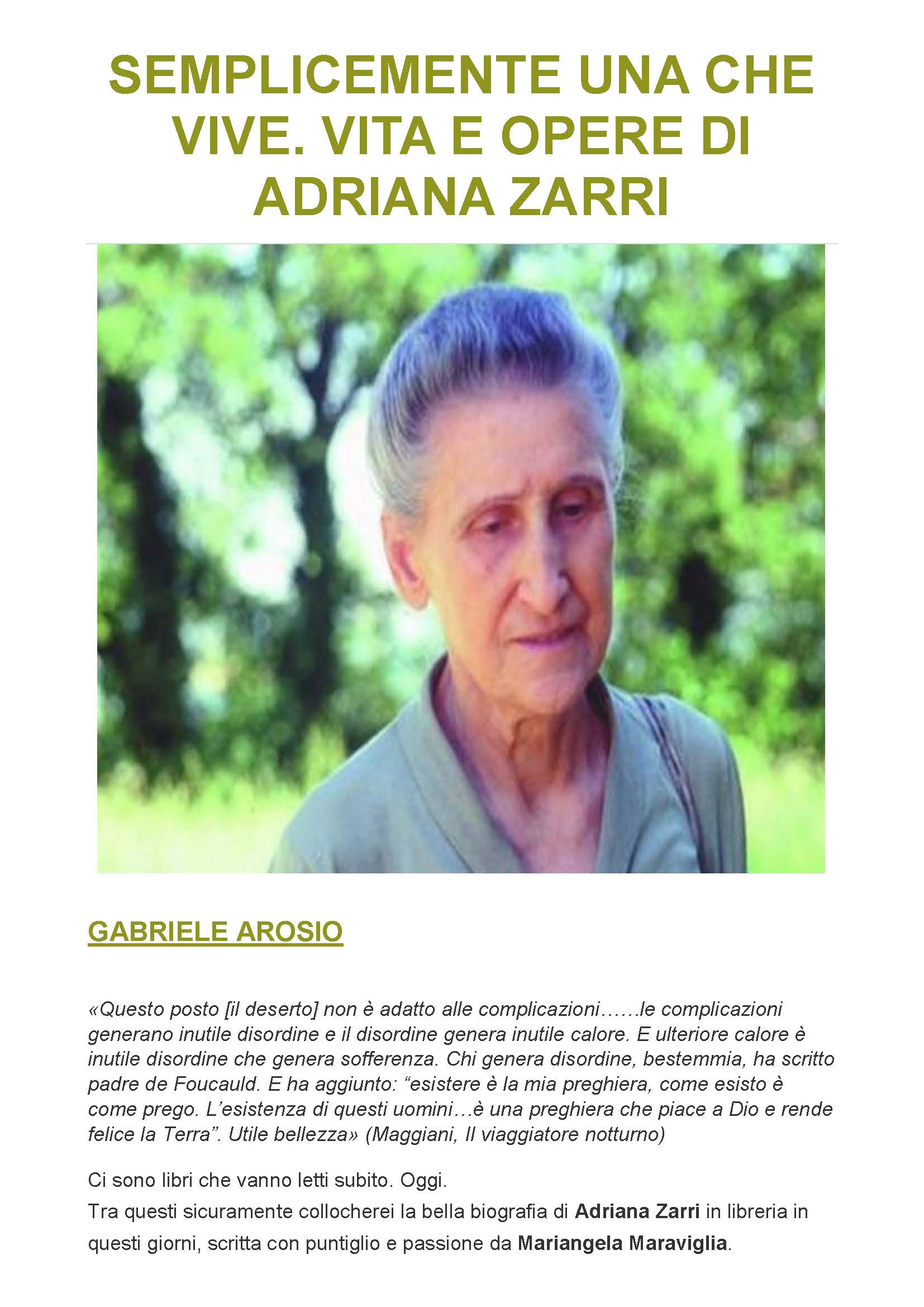 SEMPLICEMENTE UNA CHE VIVE Pagina 1